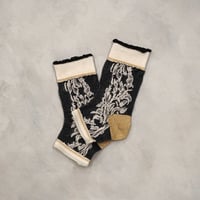 flower lace ankle cover socks (short) <black> L-S70