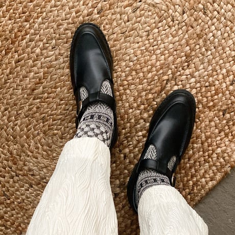 waffle jacquard <black> L-M29