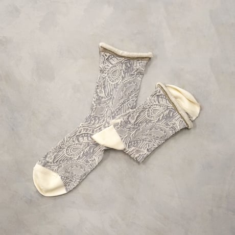 paisley lace  <gray> L-S10