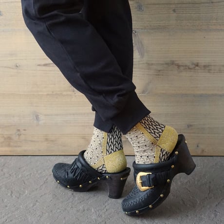 honeycomb & herringbone <yellow black> L-M30