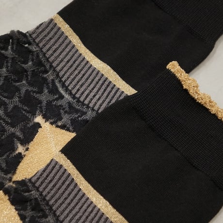 panel ankle cover socks (short) <black> L-S65