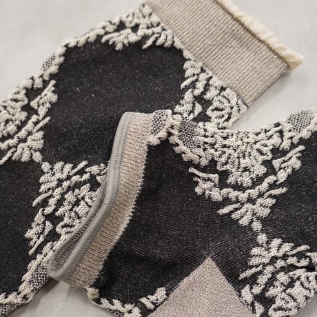 motif lace ankle cover socks <black> L-L16