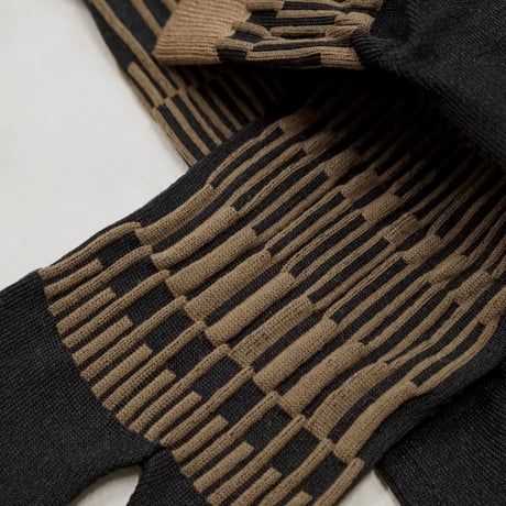 《men's》random stripe tabi <black × khaki> M-K03