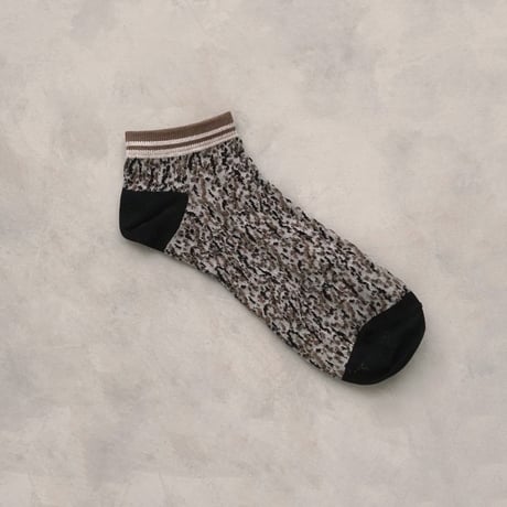 《men's》noise ankle socks <gray × khaki> M-K01