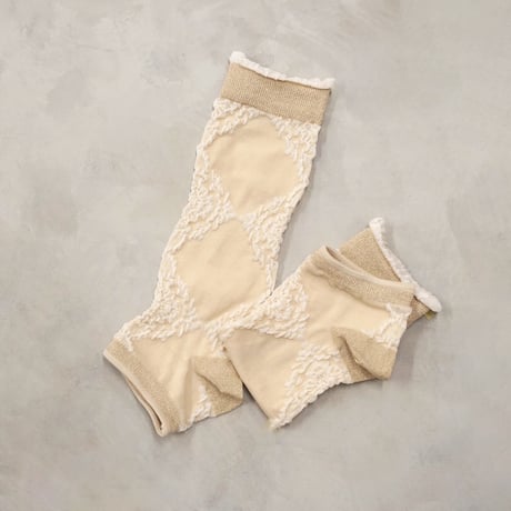 motif lace ankle cover socks <beige> L-L16