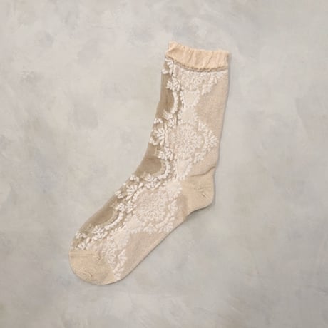 see-through motif lace <mocha> L-M83