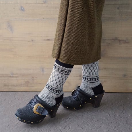 waffle jacquard <black> L-M29