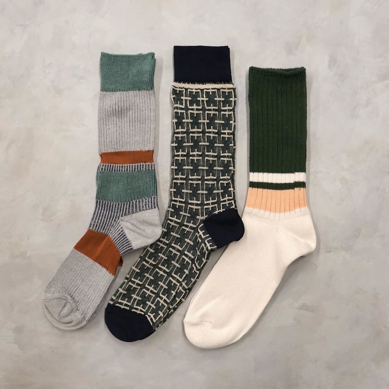 オンライン限定《men's》3pairs set B <green> | potec