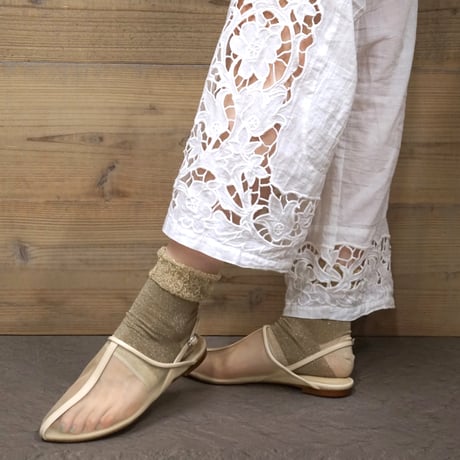 glitter ankle cover socks (short) <gold> L-S71
