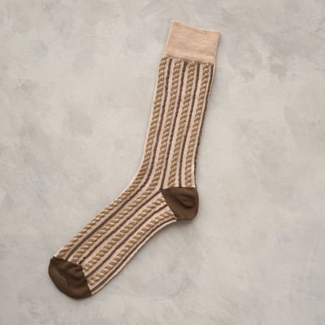 《men's》cable stripe <beige> M-M03