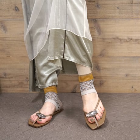panel ankle cover socks (short) <beige> L-S65