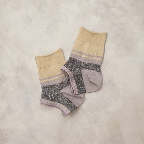 color rib ankle cover socks (short) <lavender> L-S74