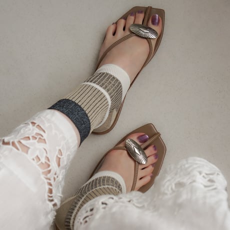 ankle cover socks (short) <sand beige> L-S35