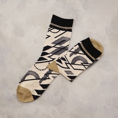bicolor geometric 02 <beige> L-S62