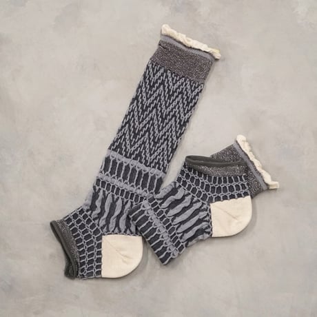 zigzag ankle cover socks <saxe blue> L-L07