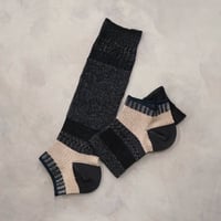 linen blend ankle cover socks <black> L-L06