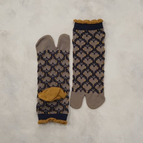 lace check tabi <gray> L-K11