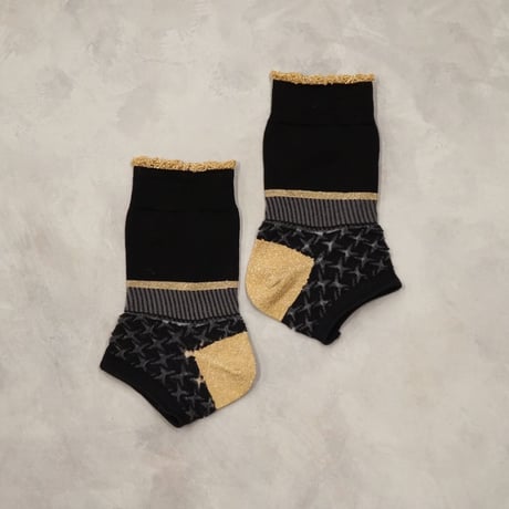 panel ankle cover socks (short) <black> L-S65