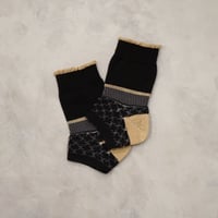 panel ankle cover socks (short) <black> L-S65