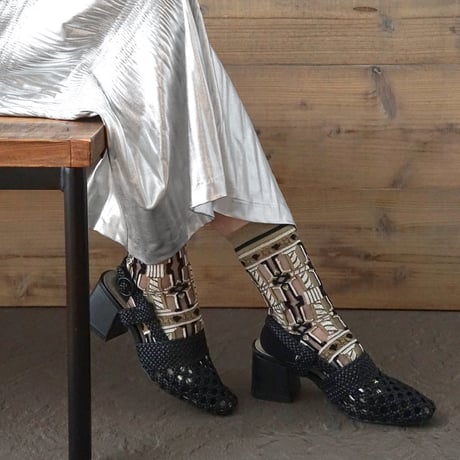 see-through decoration stripes <khaki> L-M58