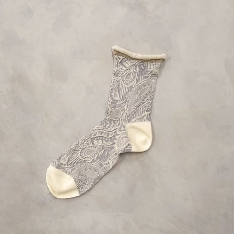 paisley lace  <gray> L-S10