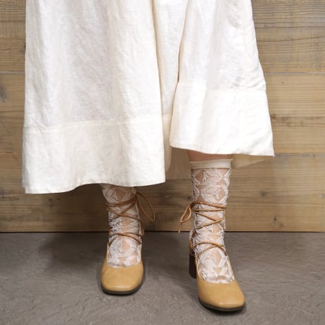 see-through triangle fringe <mocha beige> L-M80