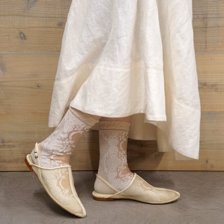 see-through motif lace <mocha> L-M83