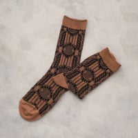 oval & stripe jacquard <camel> L-M45
