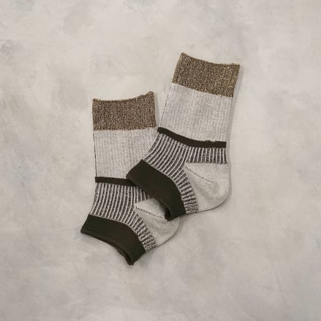 ankle cover socks (short) <khaki gray> L-S35
