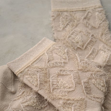 triangle fringe <beige> L-S22