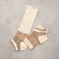 paisley ankle cover socks (see-through) <beige> L-L18