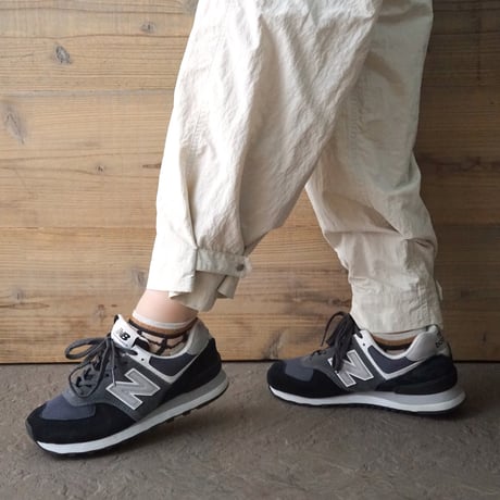 see-through check ankle socks <gray> L-K08