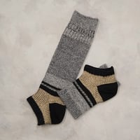 linen blend ankle cover socks <gray> L-L06