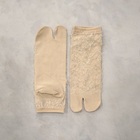 fringe tabi <beige> L-K15