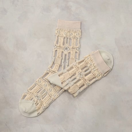 see-through decoration stripes (short) <beige> L-S84