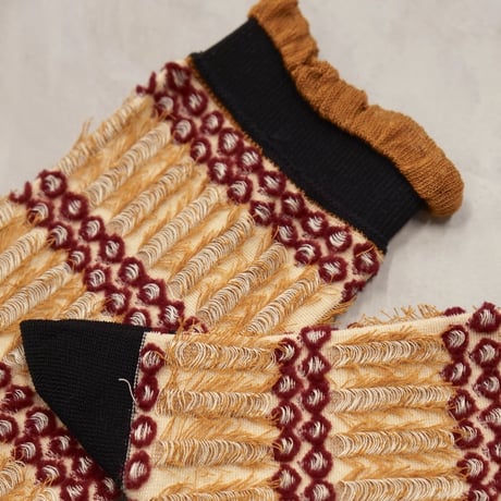 fluffy dot & fringe <beige> L-M75