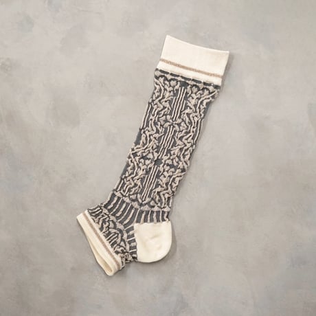 arabesque ankle cover socks (long) <greige> L-L17
