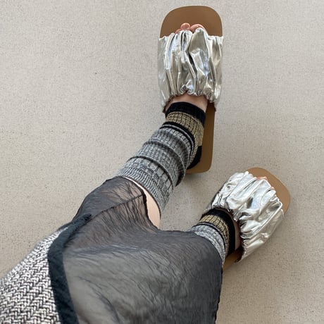 linen blend ankle cover socks <gray> L-L06