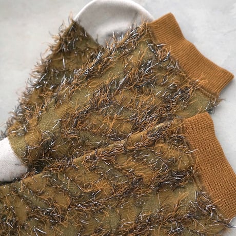 shiny fringe <khaki> L-M59
