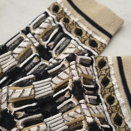 see-through decoration stripes <khaki> L-M58