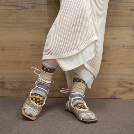 see-through border check <camel> L-S75
