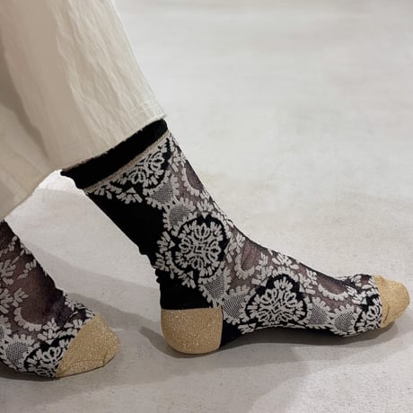 see-through motif lace <black> L-M83