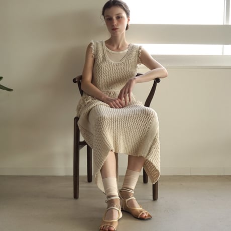 paisley ankle cover socks (see-through) <beige> L-L18