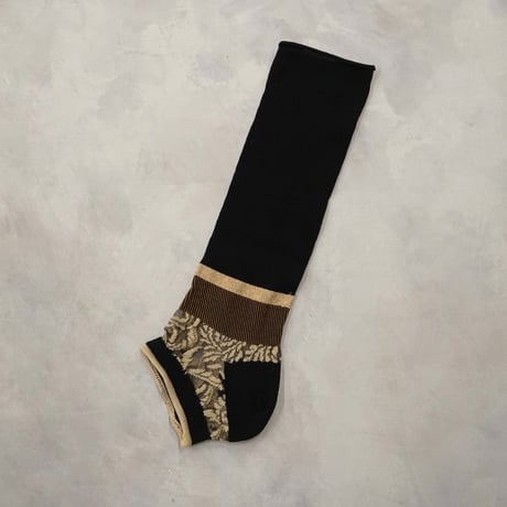 paisley ankle cover socks (see-through) <black> L-L18