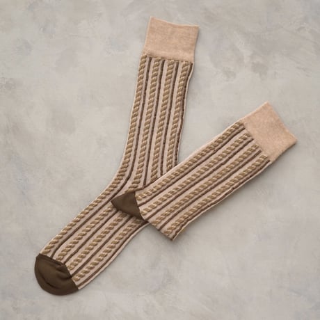 《men's》cable stripe <beige> M-M03
