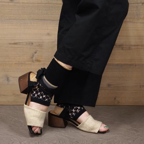 panel ankle cover socks (short) <black> L-S65