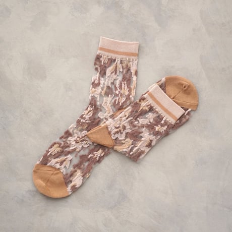 see-through flower <pink beige> L-S34