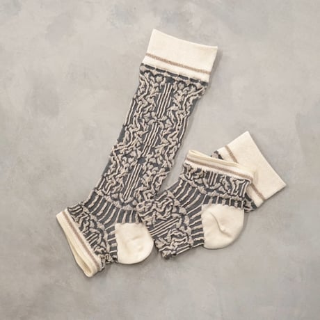 arabesque ankle cover socks (long) <greige> L-L17