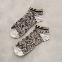 《men's》noise ankle socks <black × beige> M-K01