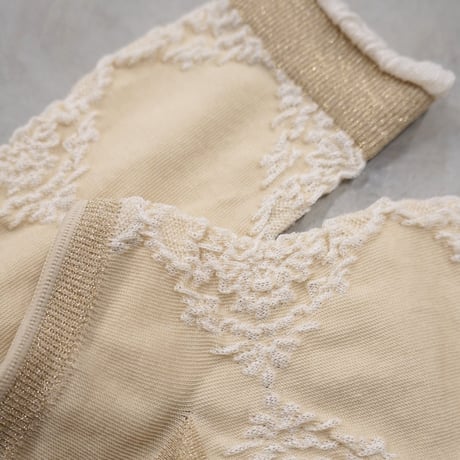 motif lace ankle cover socks <beige> L-L16